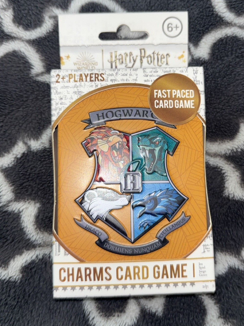 Warner Bros. Charms Card Game - Orange Hogwarts Crest